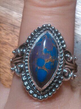 Bali Legacy Purple Mojave Turquoise Sterling Silver Ring (Size 9)